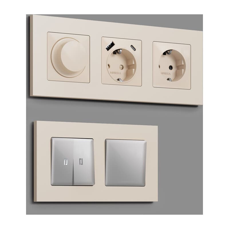 Рамка ALFA Qubi (Бежевый матовый) 1-ая