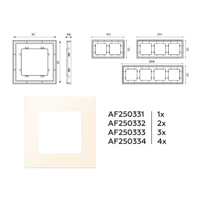 Рамка ALFA Qubi (Бежевый матовый) 2-ая
