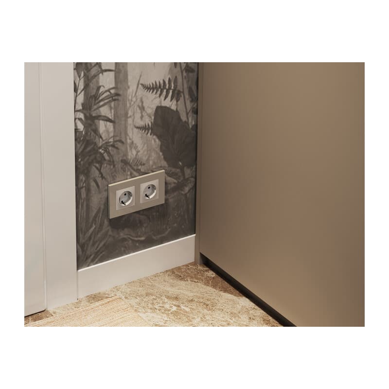 Рамка ALFA Qubi (Серо-бежевый матовый) 2-ая