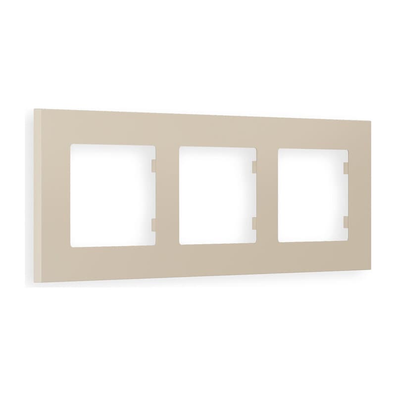 Рамка ALFA Qubi (Серо-бежевый матовый) 3-ая
