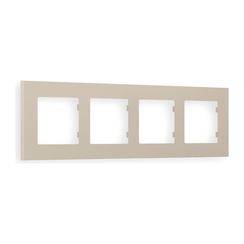 Рамка ALFA Qubi (Серо-бежевый матовый) 4-ая