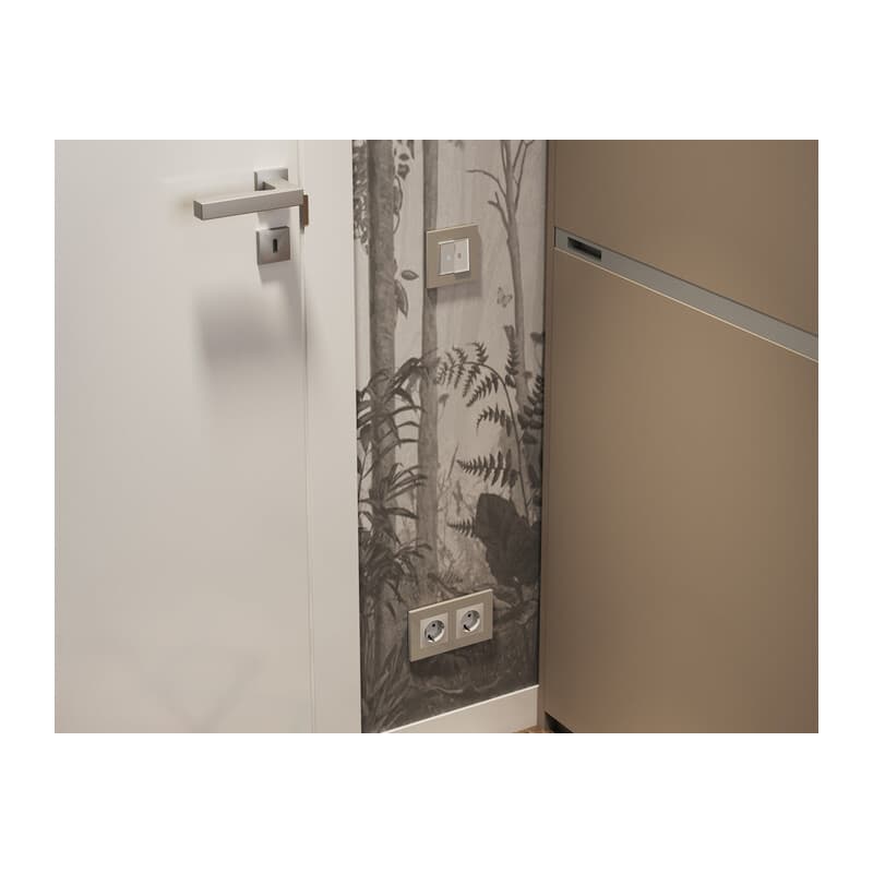 Рамка ALFA Qubi (Серо-бежевый матовый) 4-ая