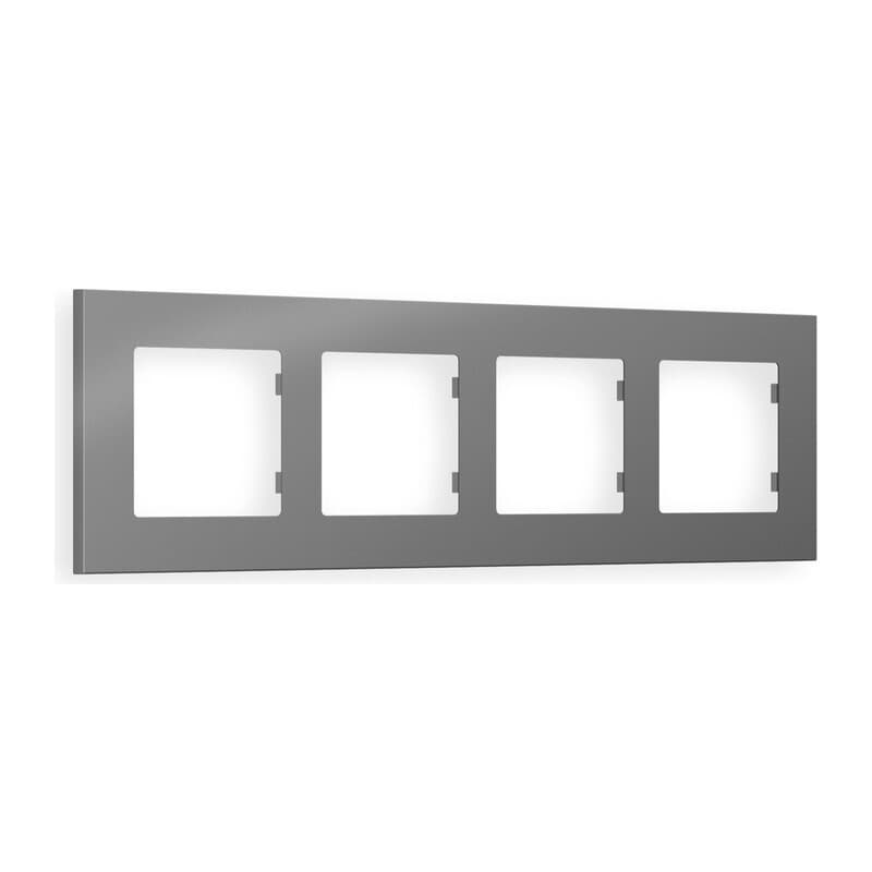 Рамка ALFA Qubi (Сталь матовый) 4-ая