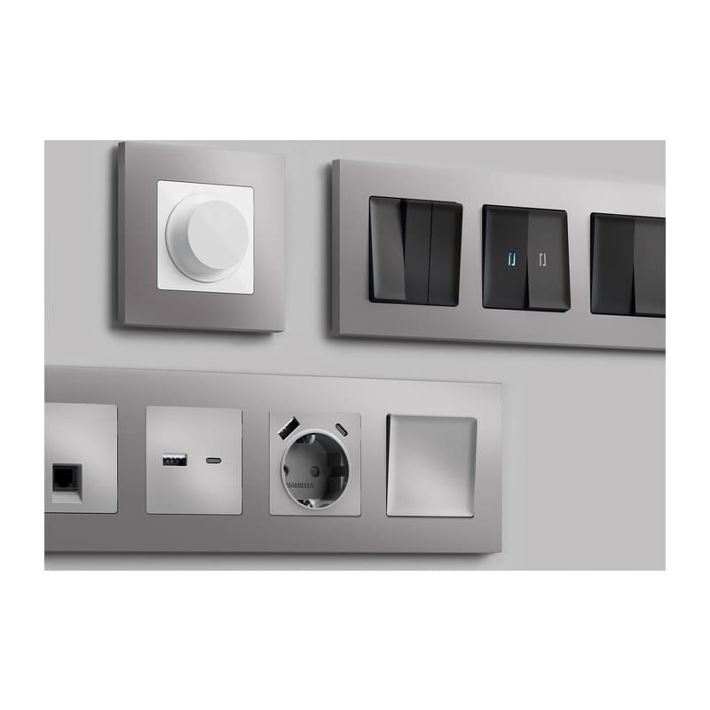 Рамка ALFA Qubi (Сталь матовый) 4-ая