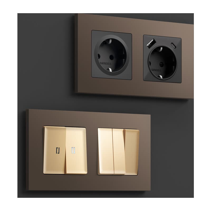 Рамка ALFA Qubi (Темная бронза матовый) 3-ая