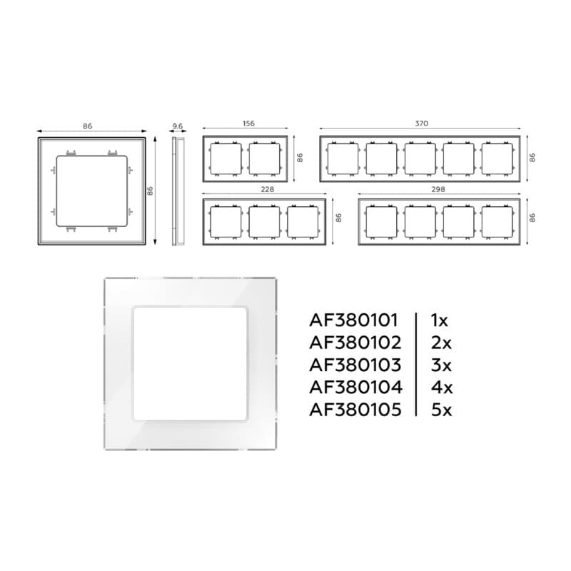 Рамка ALFA Platos (Белый Стекло органическое) 1-ая