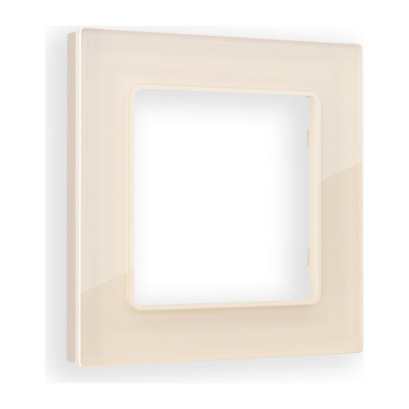 Рамка ALFA Platos (Бежевый Стекло органическое) 1-ая