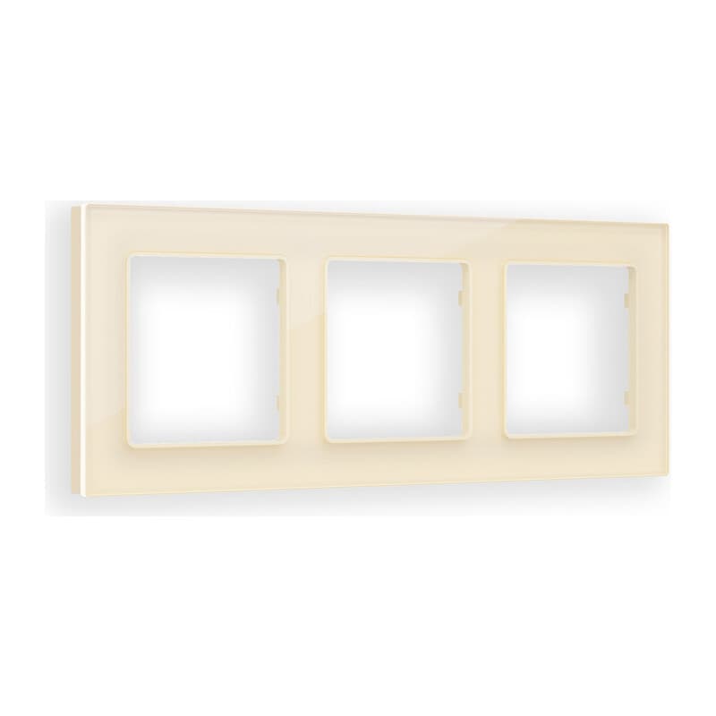 Рамка ALFA Platos (Бежевый Стекло органическое) 3-ая