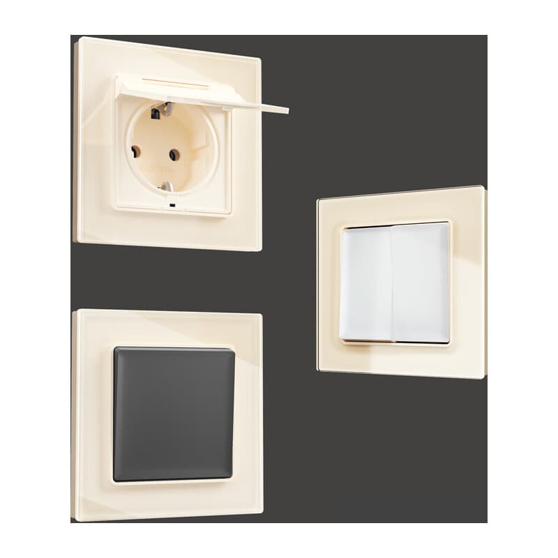 Рамка ALFA Platos (Бежевый Стекло органическое) 3-ая