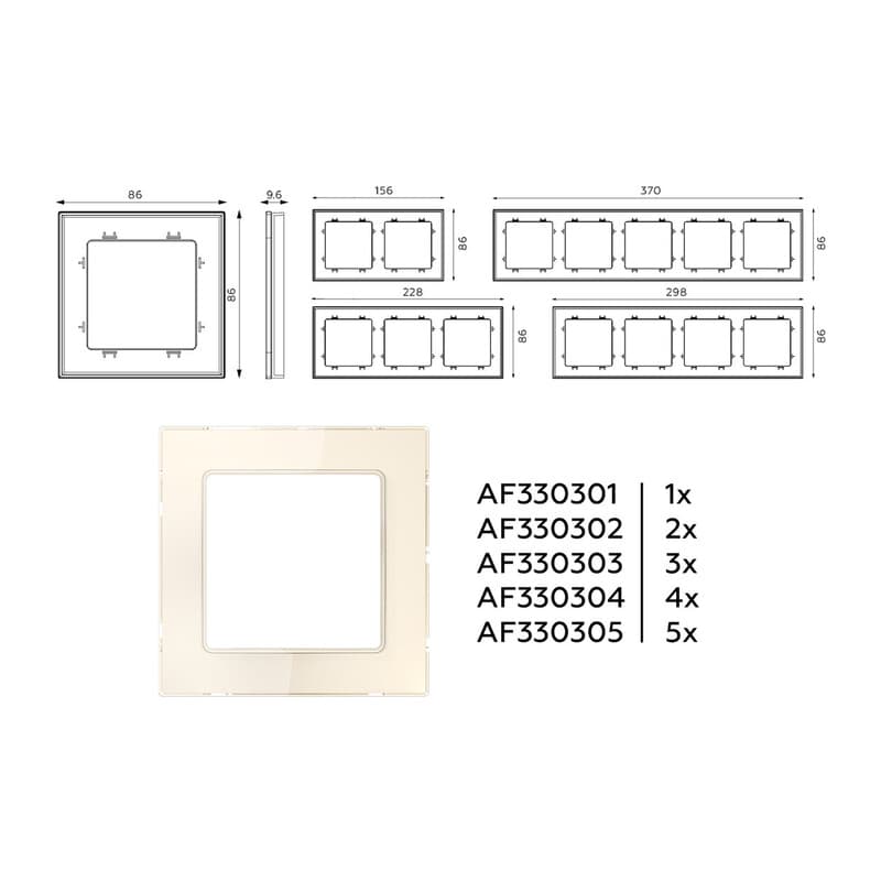 Рамка ALFA Platos (Бежевый Стекло органическое) 3-ая
