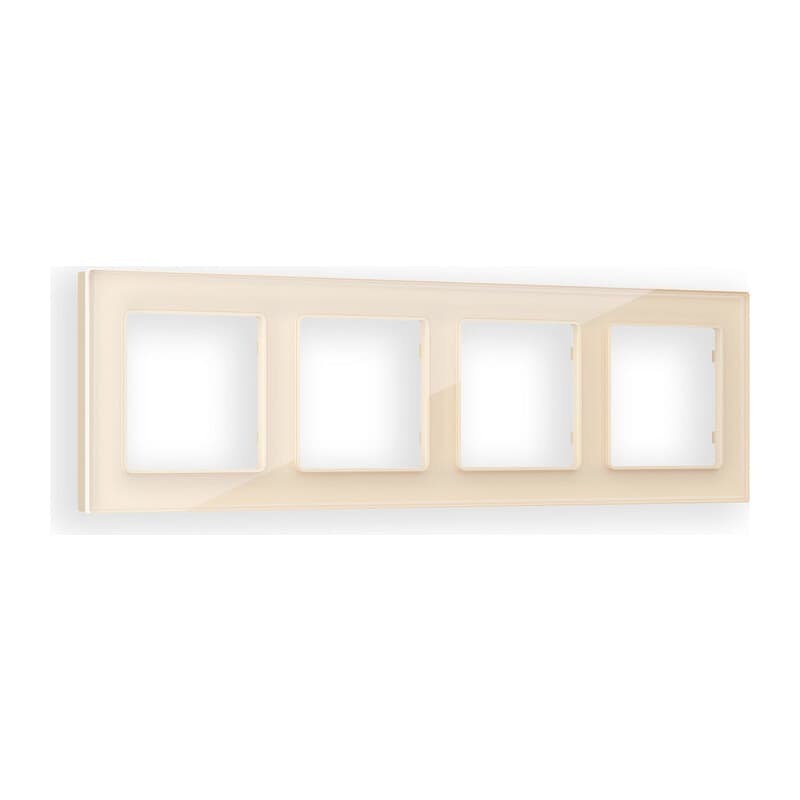 Рамка ALFA Platos (Бежевый Стекло органическое) 4-ая