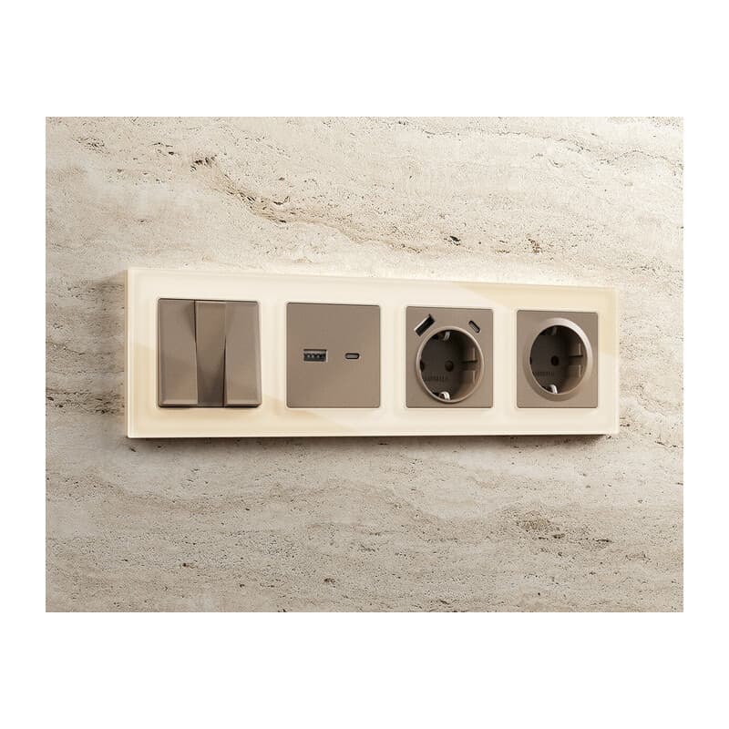 Рамка ALFA Platos (Бежевый Стекло органическое) 5-ая