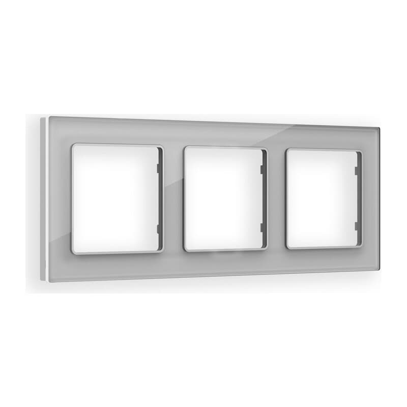 Рамка ALFA Platos (Серебро Стекло органическое) 3-ая