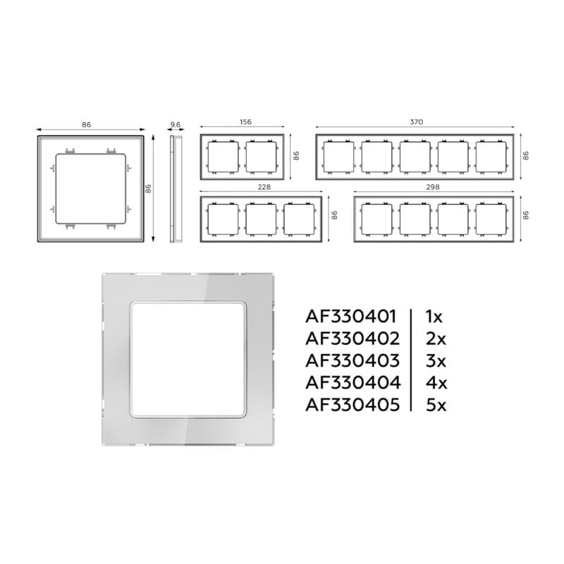 Рамка ALFA Platos (Серебро Стекло органическое) 5-ая