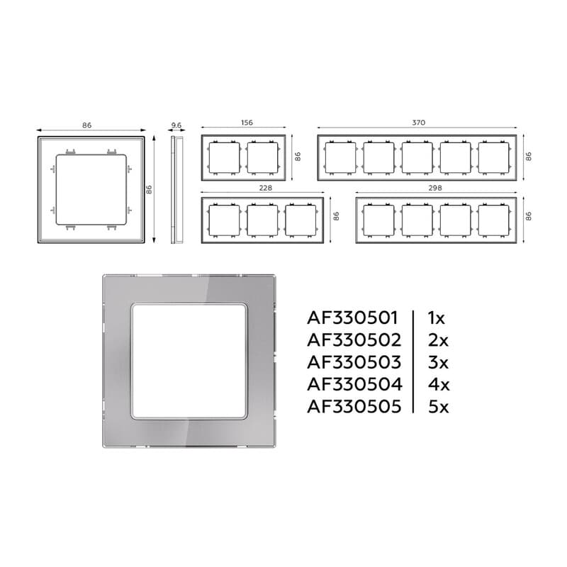 Рамка ALFA Platos (Сталь Стекло органическое) 3-ая