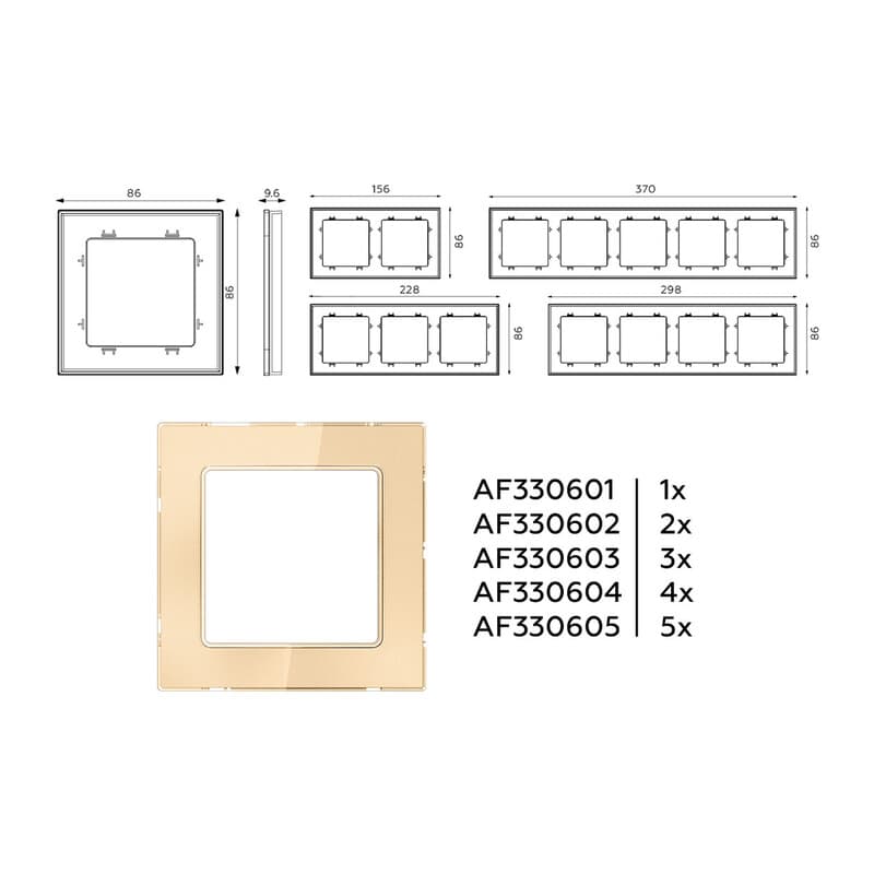 Рамка ALFA Platos (Шампань Стекло органическое) 3-ая