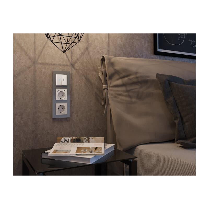 Рамка ALFA Platos (Антрацит серый Стекло органическое) 5-ая