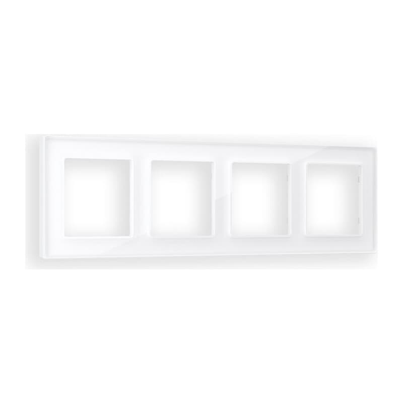 Рамка ALFA Platos (Белый Стекло закаленное натуральное) 4-ая