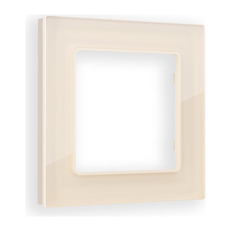 Рамка ALFA Platos (Бежевый Стекло закаленное натуральное) 1-ая