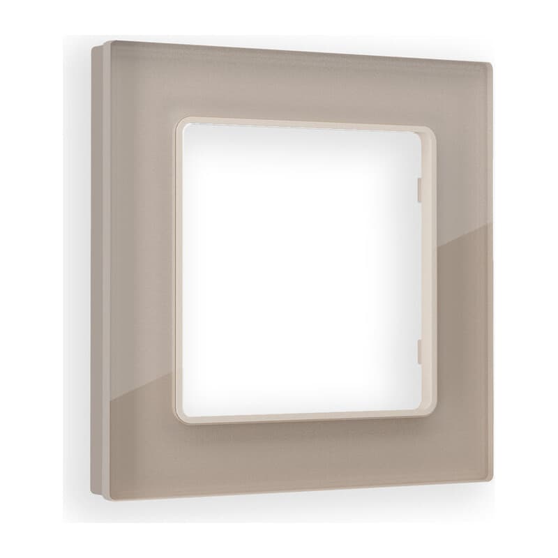 Рамка ALFA Platos (Серо-бежевый Стекло закаленное натуральное) 1-ая