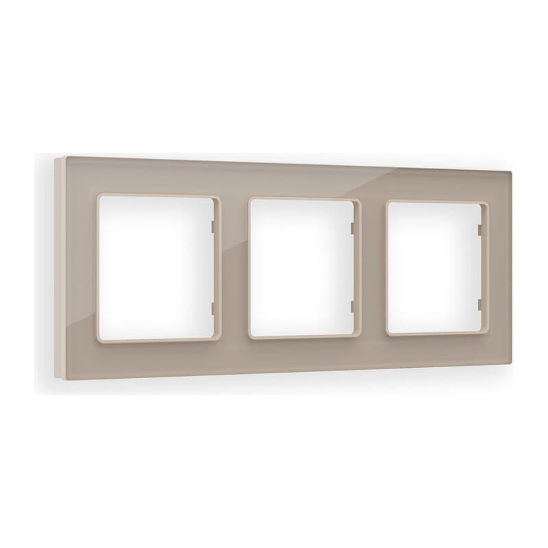 Рамка ALFA Platos (Серо-бежевый Стекло закаленное натуральное) 3-ая
