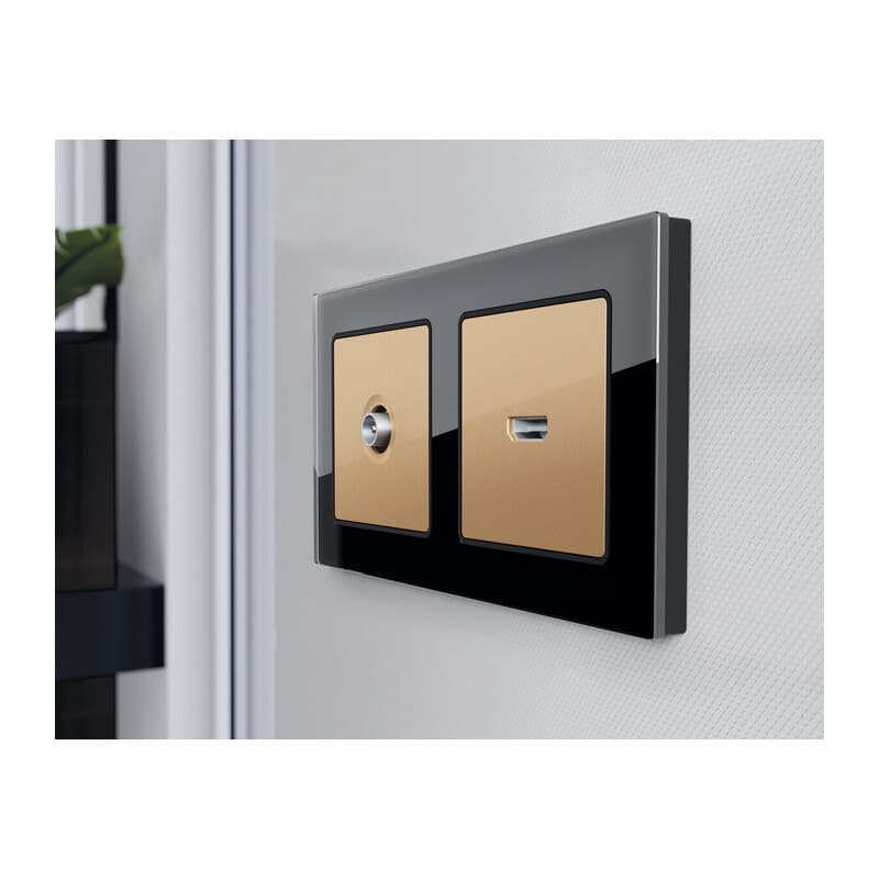 Рамка ALFA Platos (Черный Стекло закаленное натуральное) 2-ая