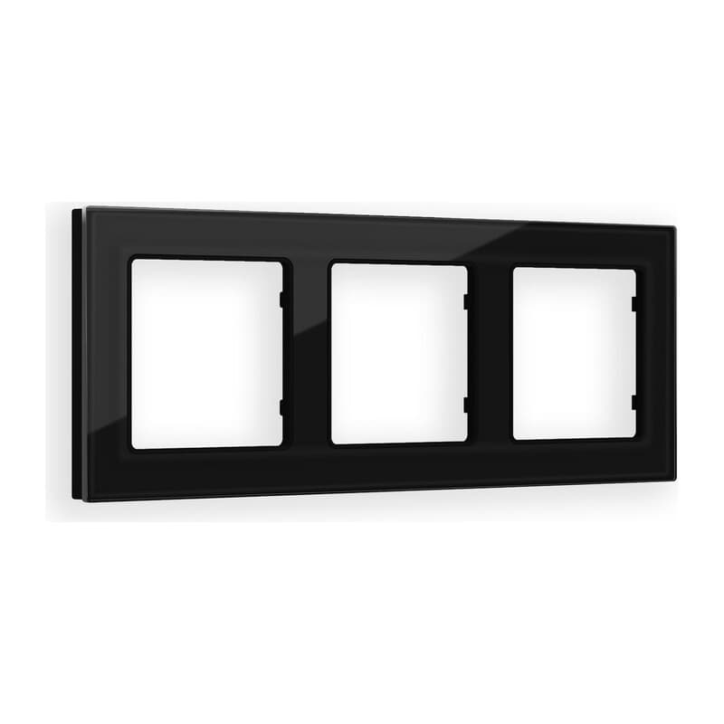 Рамка ALFA Platos (Черный Стекло закаленное натуральное) 3-ая