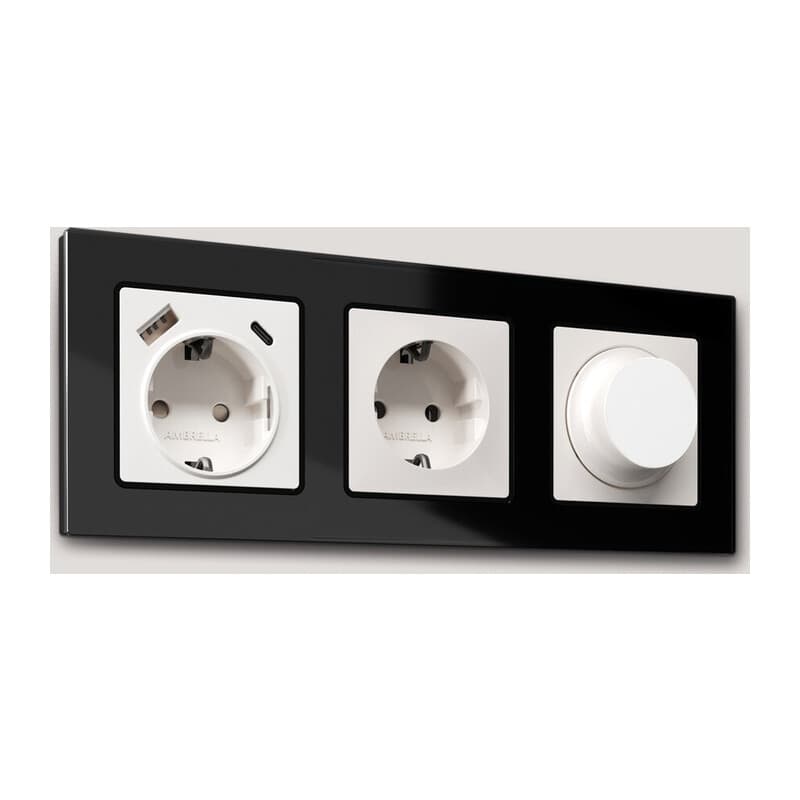 Рамка ALFA Platos (Черный Стекло закаленное натуральное) 3-ая