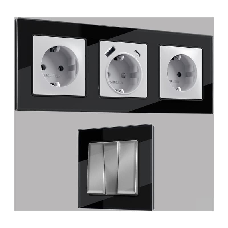 Рамка ALFA Platos (Черный Стекло закаленное натуральное) 4-ая