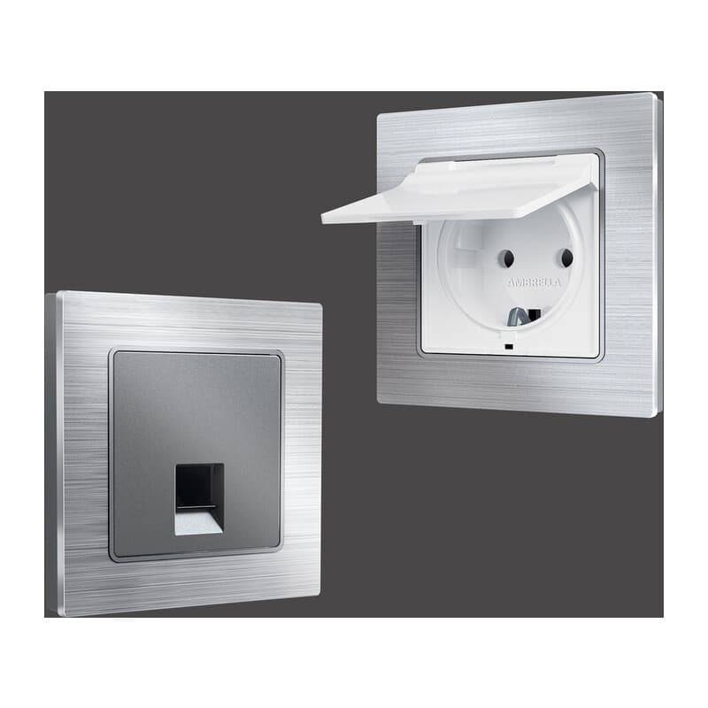 Рамка ALFA Platos (Серебро Металл шлифованный) 4-ая