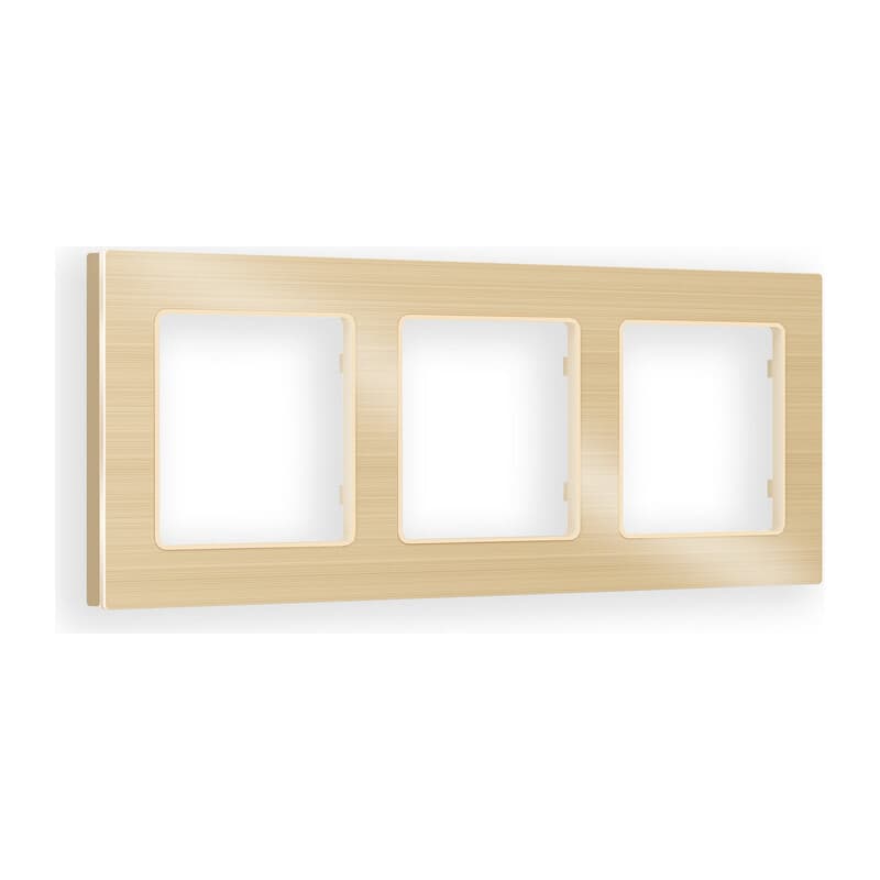 Рамка ALFA Platos (Шампань Металл шлифованный) 3-ая