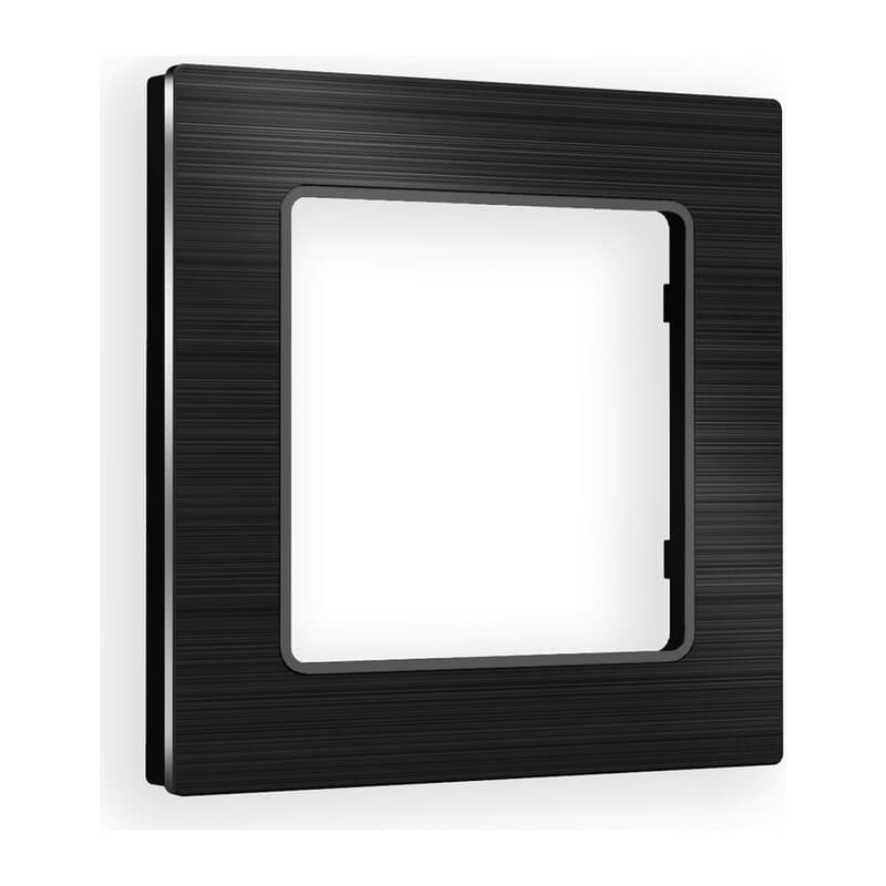 Рамка ALFA Platos (Черный Металл шлифованный) 1-ая