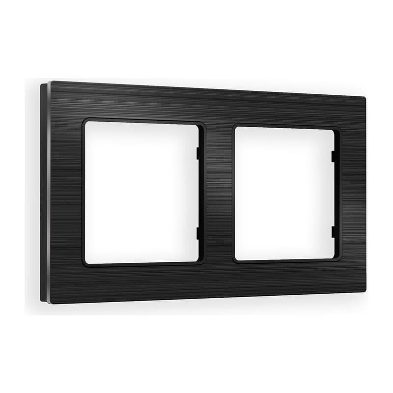 Рамка ALFA Platos (Черный Металл шлифованный) 2-ая