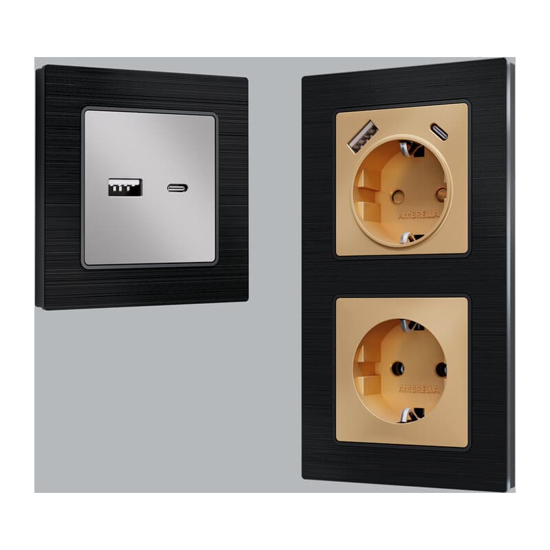 Рамка ALFA Platos (Черный Металл шлифованный) 2-ая