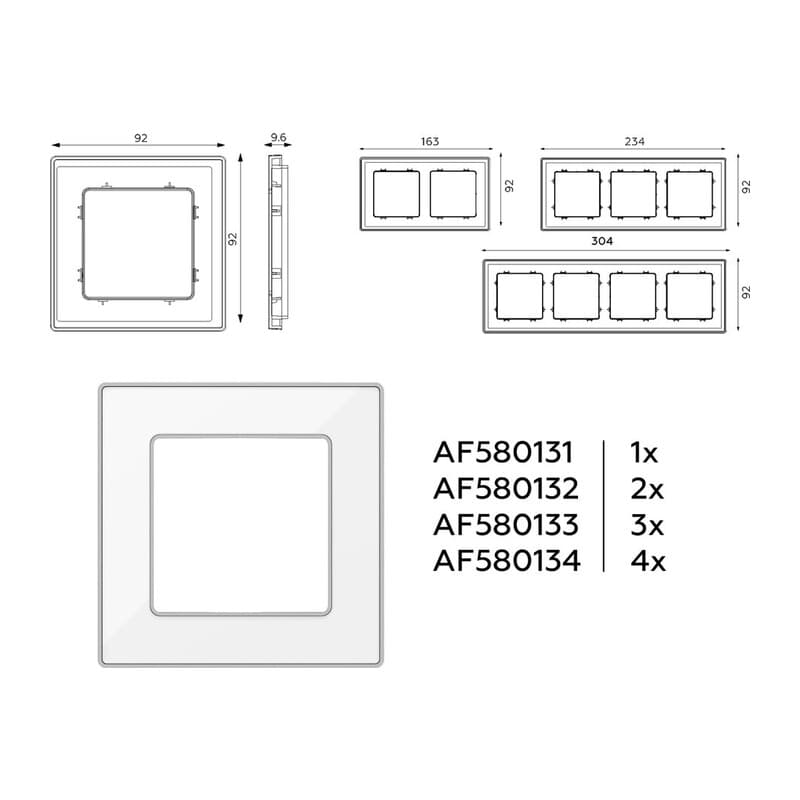 Рамка ALFA Arctic (Белый Стекло органическое/Серебро) 3-ая