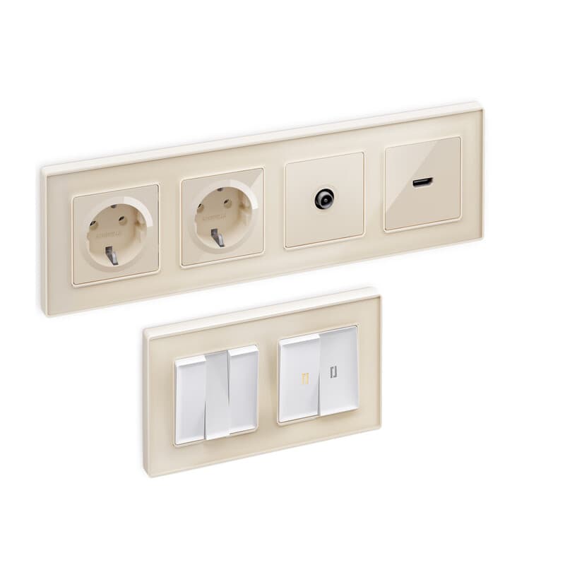 Рамка ALFA Arctic (Бежевый Стекло органическое) 1-ая