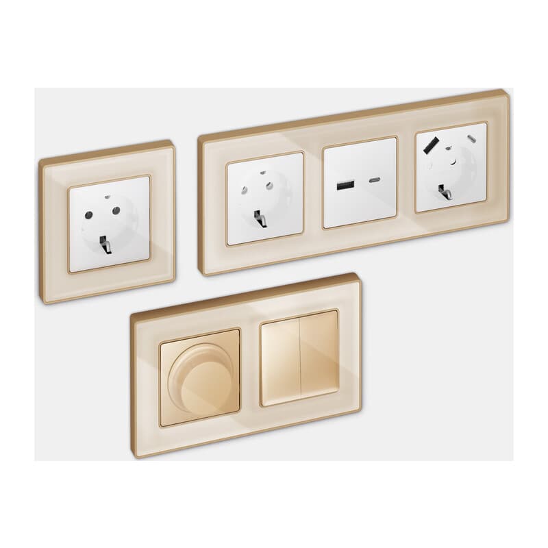 Рамка ALFA Arctic (Бежевый Стекло органическое/Шампань) 4-ая