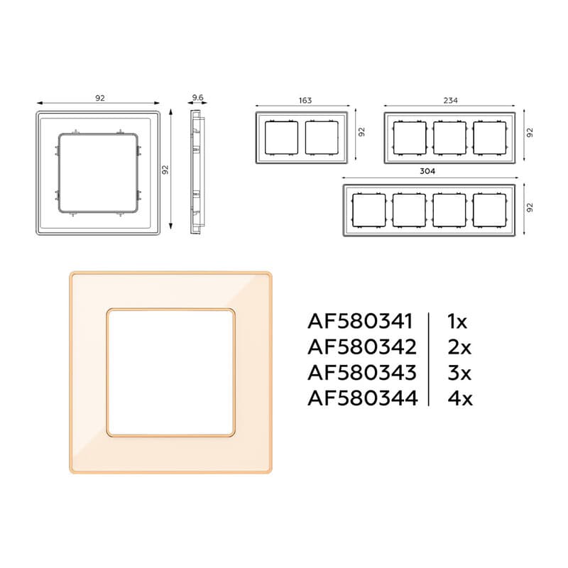 Рамка ALFA Arctic (Бежевый Стекло органическое/Шампань) 4-ая