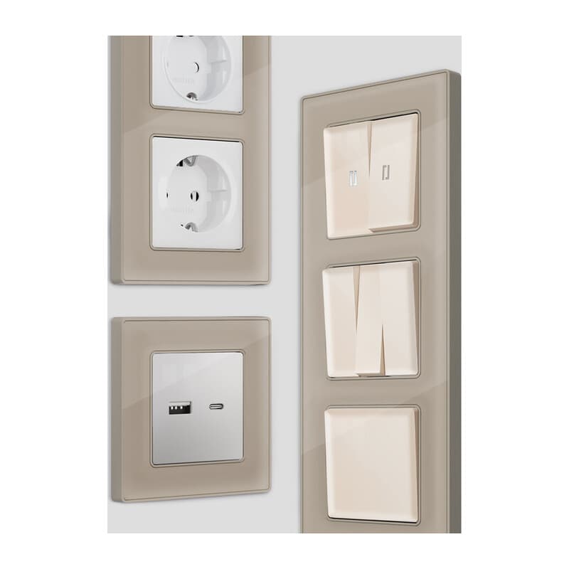 Рамка ALFA Arctic (Серо-бежевый Стекло органическое) 2-ая