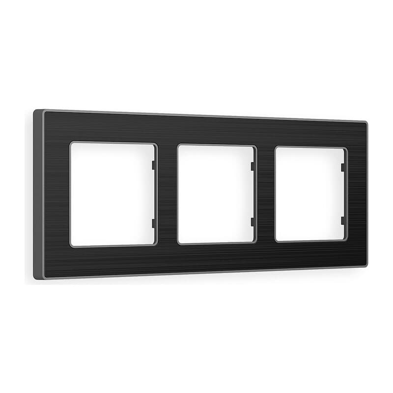 Рамка ALFA Arctic (Черный Стекло органическое/Сталь) 3-ая