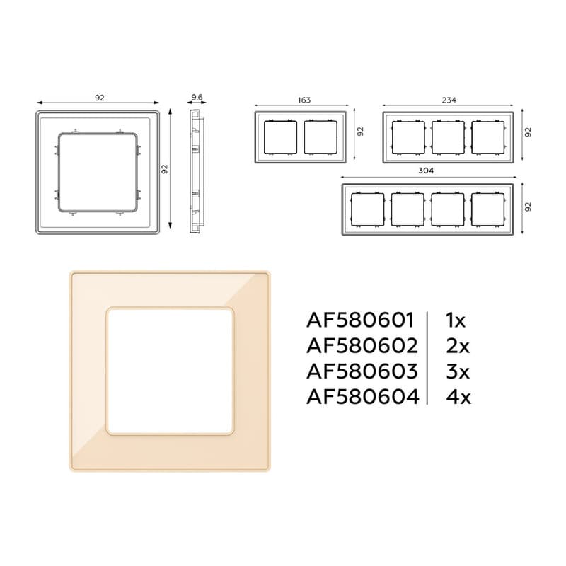 Рамка ALFA Arctic (Шампань Стекло органическое) 3-ая