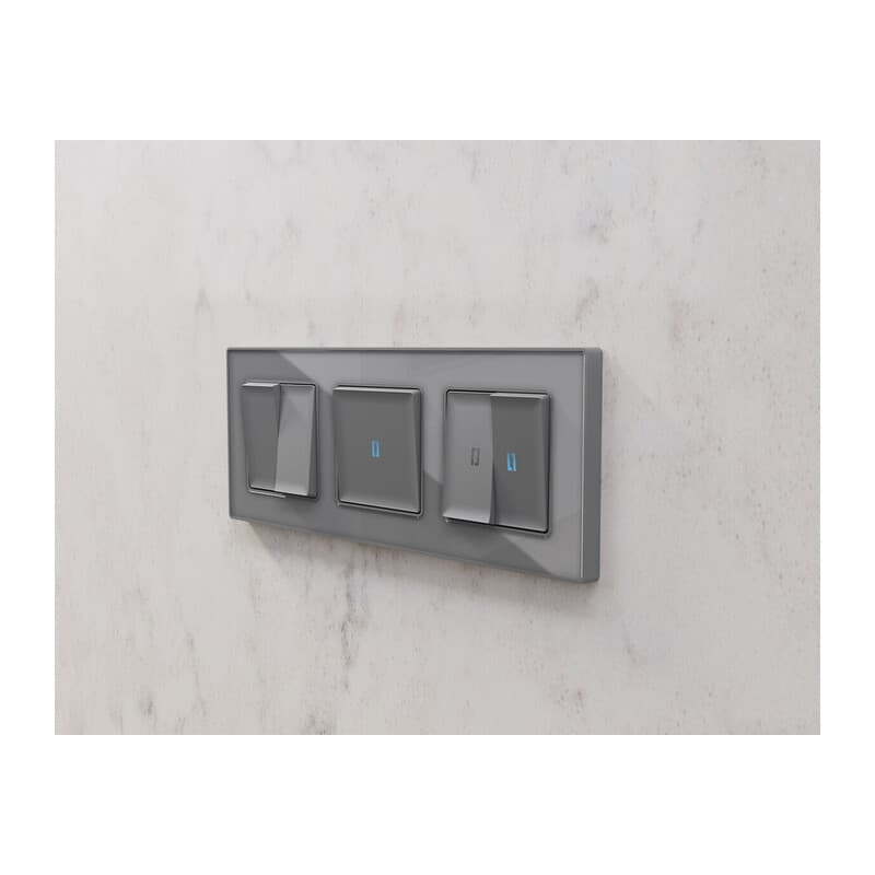 Рамка ALFA Arctic (Антрацит серый Стекло органическое) 3-ая