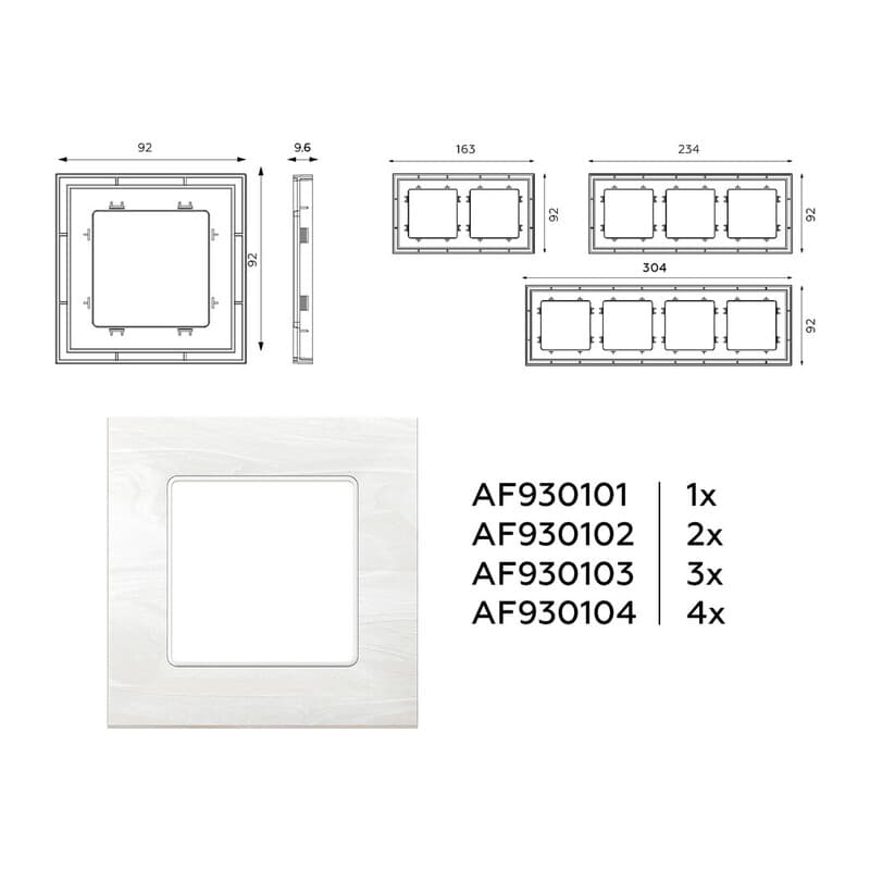 Рамка ALFA Grand (Белый мрамор) 1-ая