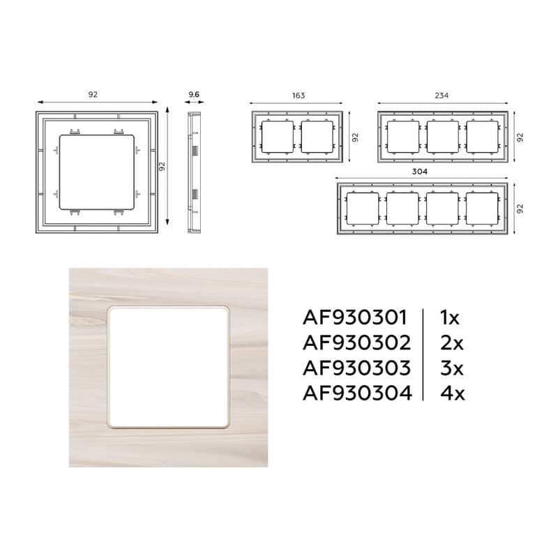 Рамка ALFA Grand (Бежевый мрамор) 1-ая