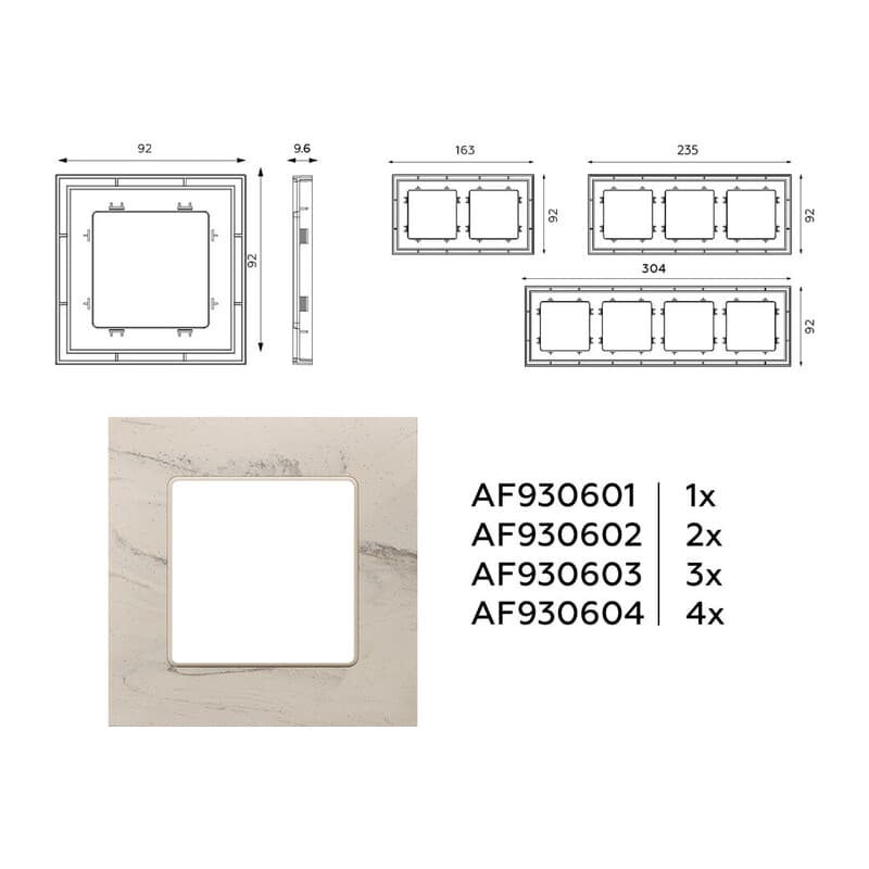 Рамка ALFA Grand (Серо-бежевый мрамор) 2-ая