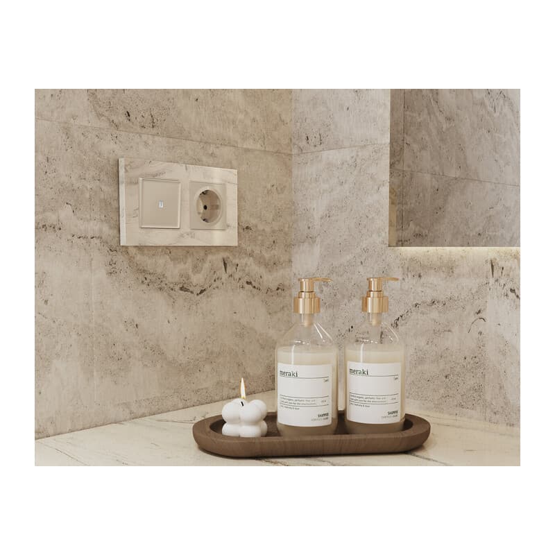 Рамка ALFA Grand (Серо-бежевый мрамор) 4-ая