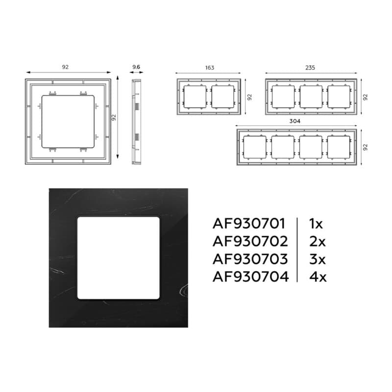 Рамка ALFA Grand (Черный мрамор) 2-ая