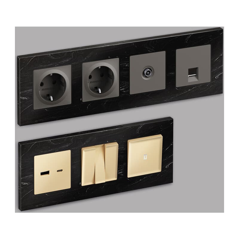 Рамка ALFA Grand (Черный мрамор) 3-ая