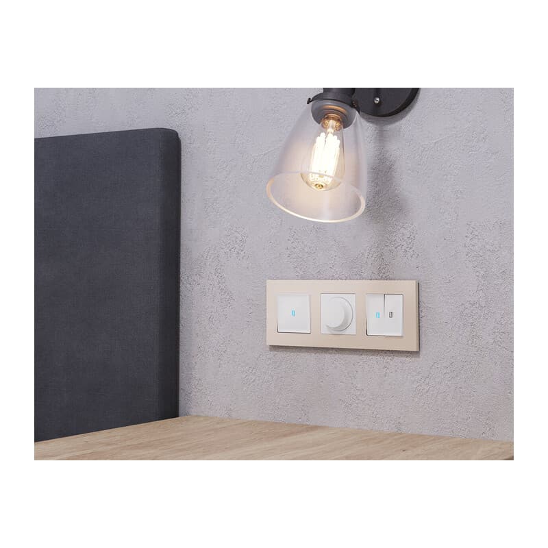 Комплект механизма светорегулятора универсального ALFA Белый глянец 25-600W/LED 5-300W QUANT (AP1055, VM136)