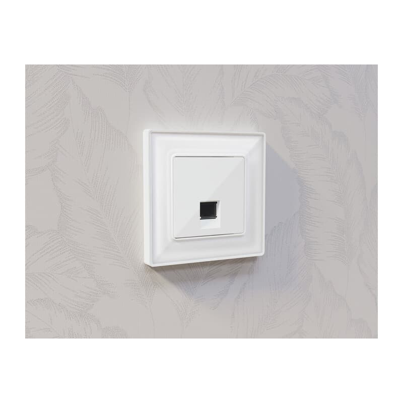 Комплект механизма телефонной розетки ALFA Белый глянец RJ-11(4P4C) с шторкой QUANT (AP1120, VM190)